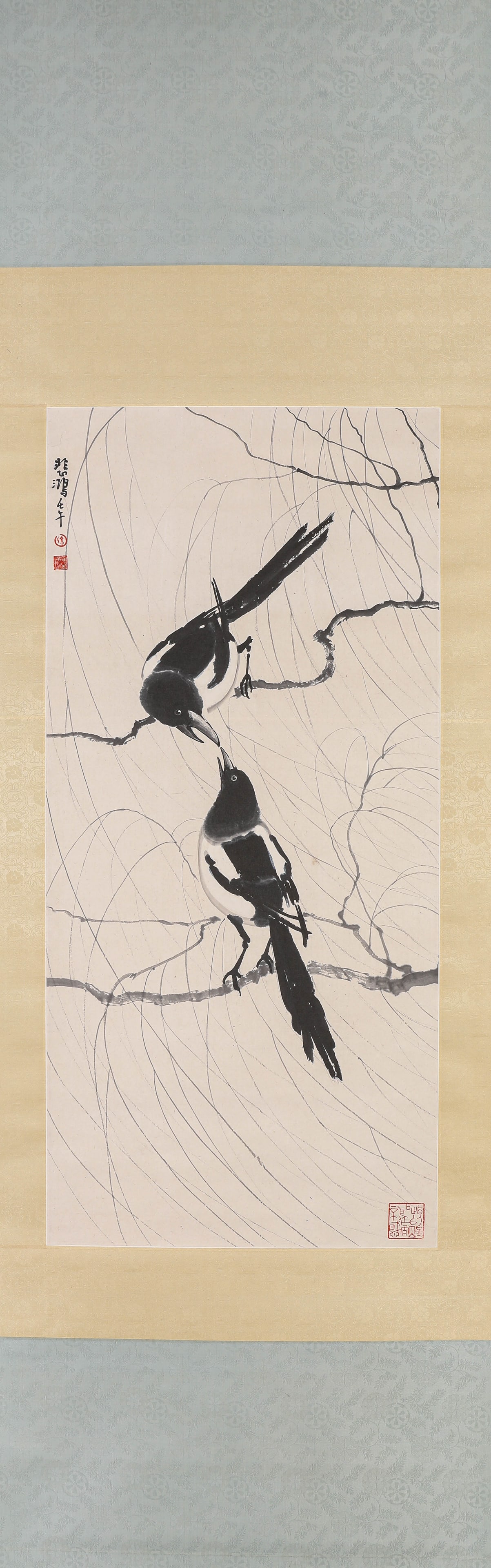 XU BEIHONG (1895-1953), ATTRIBUTED TO, DOUBLE HAPPINESS: XU BEIHONG (1895-1953), ATTRIBUTED TO, DOUBLE HAPPINESS Description: Dimensions: Width: 41 cm x Height: 88 cm. All measurements are approximate.