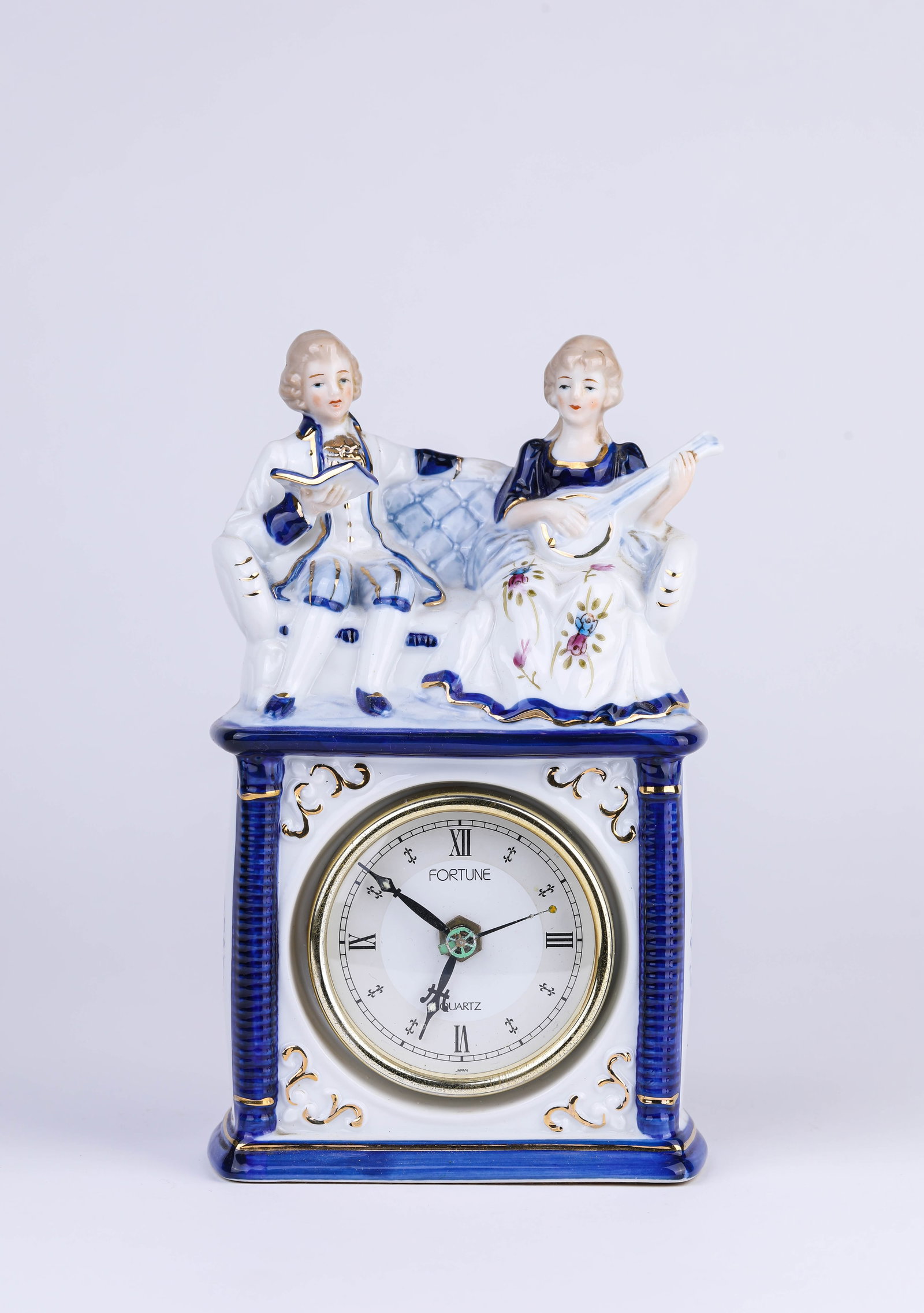 A 'FORTUNE' PORCELAIN FIGURE CLOCK - 3
