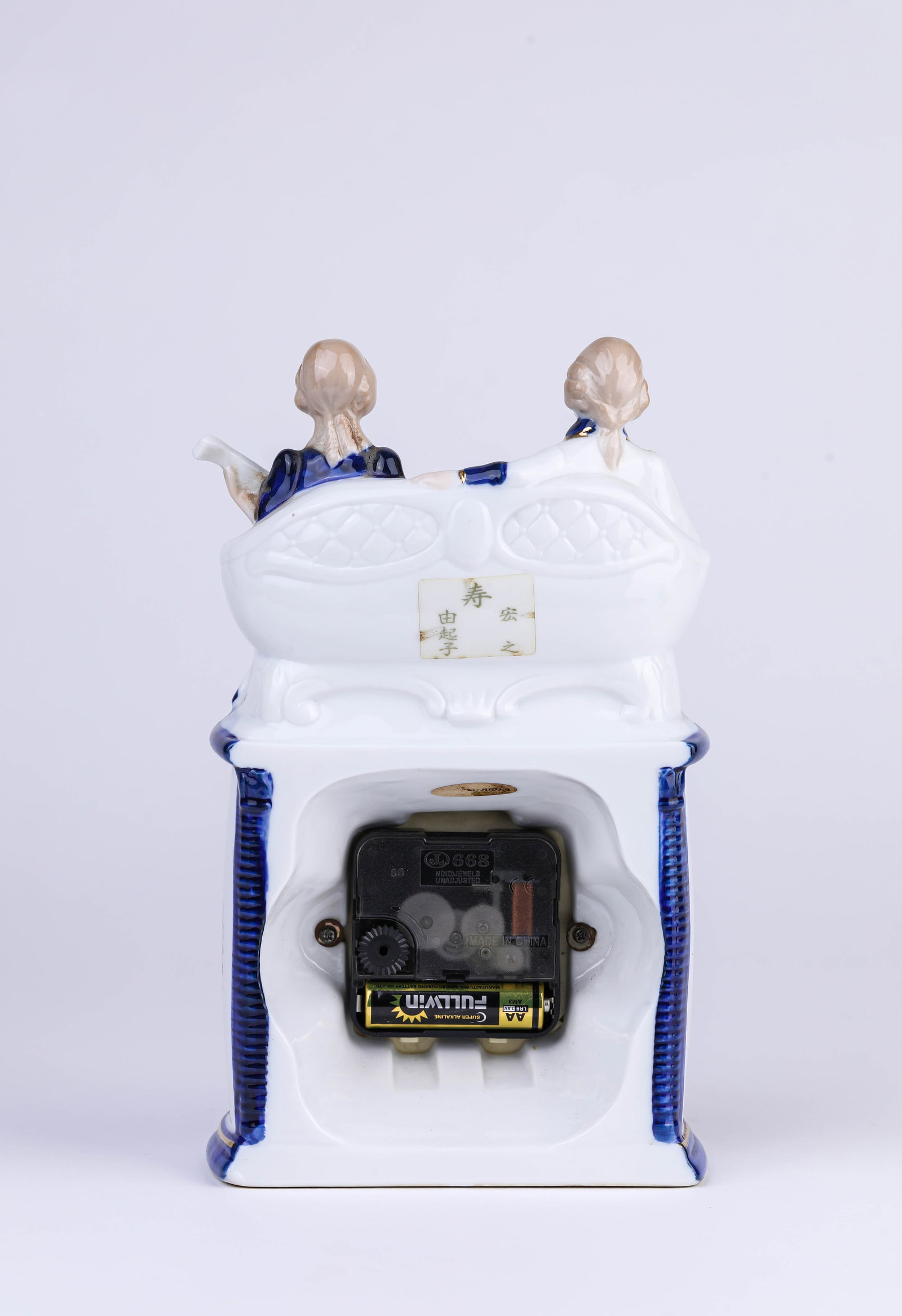 A 'FORTUNE' PORCELAIN FIGURE CLOCK - 7