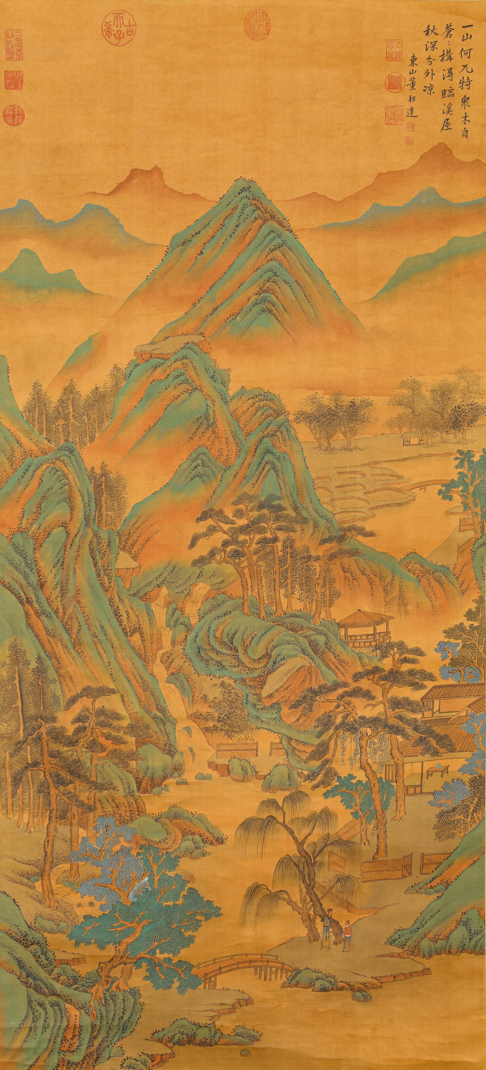 DONG BANGDA (1699-1769), ATTRIBUTED TO, LANDSCAPE: DONG BANGDA (1699-1769), ATTRIBUTED TO, LANDSCAPE Description: Dimensions: Width: 64 cm x Height: 142 cm. All measurements are approximate.