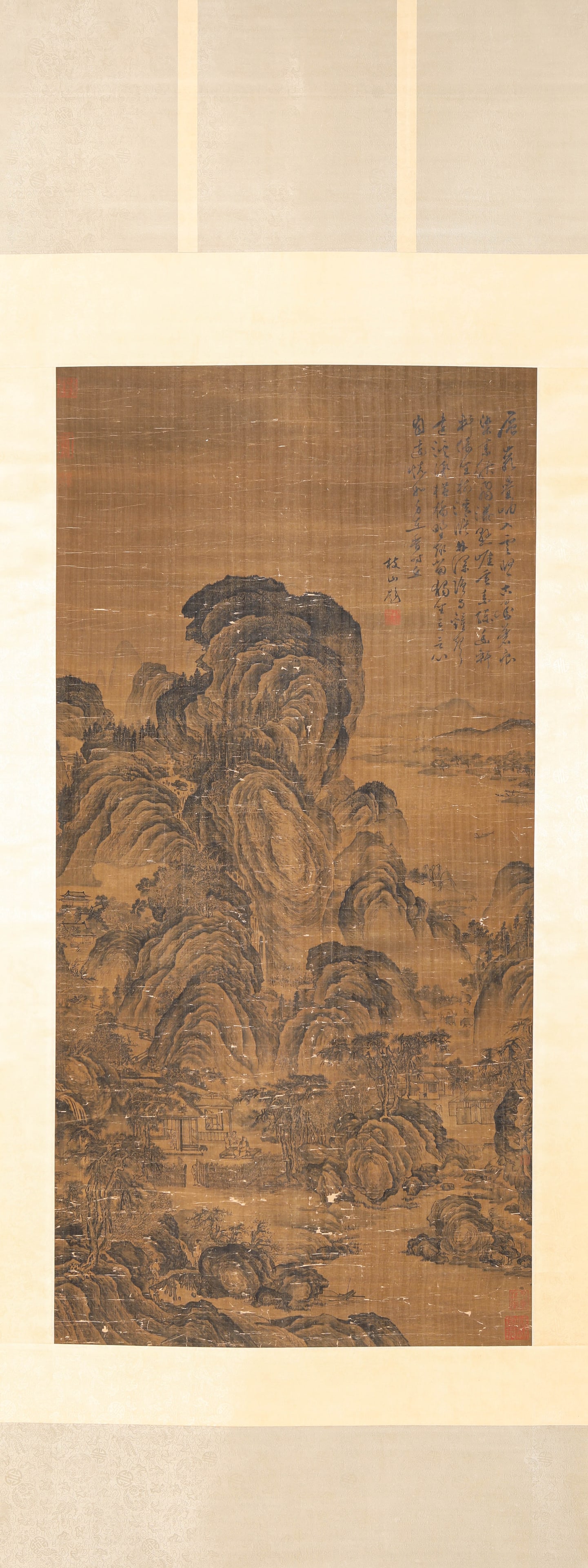 LI CHENG (919-967), ATTRIBUTED TO, LANDSCAPE WITH FIGURES: LI CHENG (919-967), ATTRIBUTED TO, LANDSCAPE WITH FIGURES Description: Dimensions: Width: 62.5 cm x Height: 128 cm. All measurements are approximate.