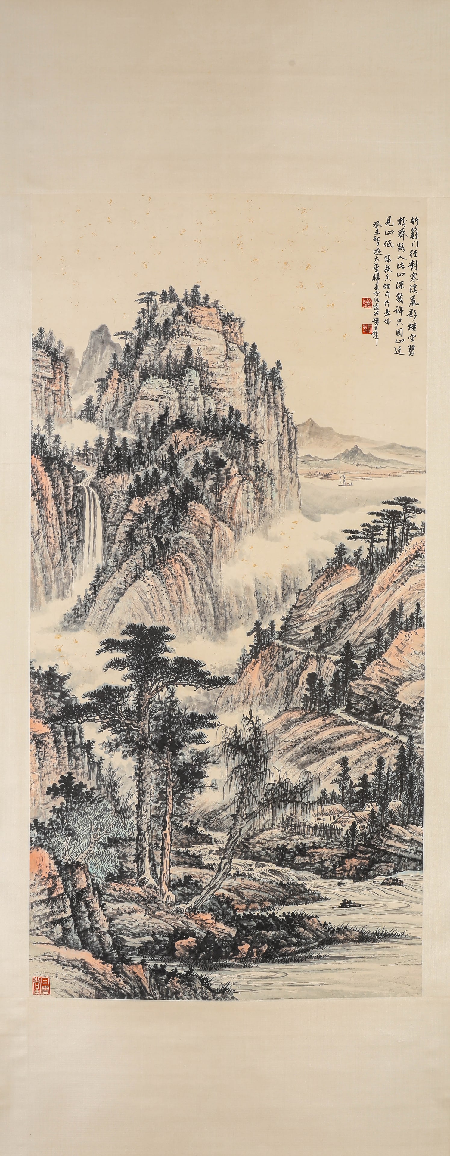 HUANG JUNBI (1898-1991), ATTRIBUTED TO, LANDSCAPE: HUANG JUNBI (1898-1991), ATTRIBUTED TO, LANDSCAPE Description: Dimensions: Width: 68 cm x Height: 138 cm. All measurements are approximate.