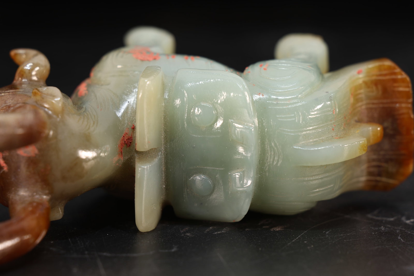 Jade Carved Beast Face Pattern Beast Shape Ornament - 8