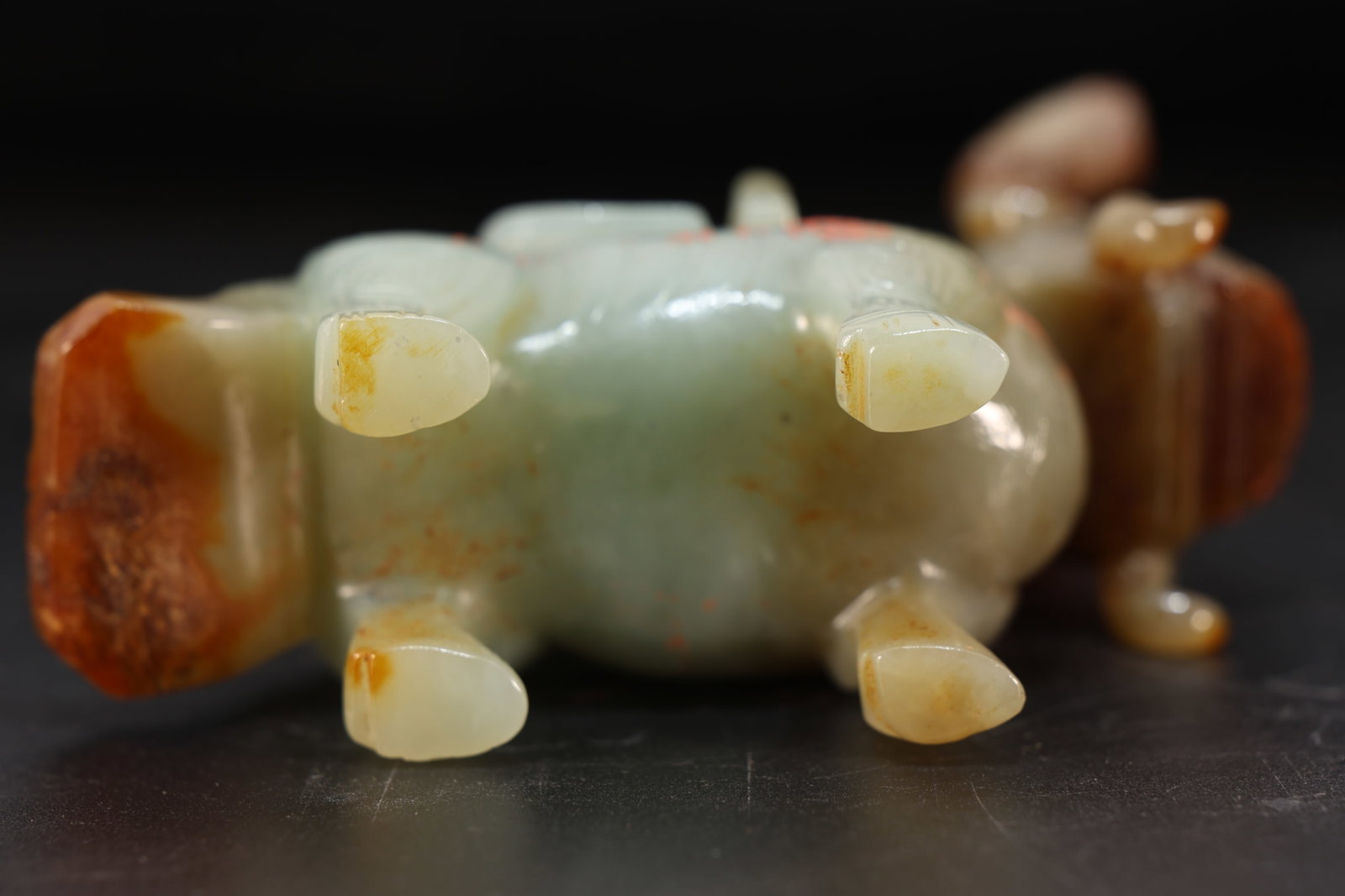 Jade Carved Beast Face Pattern Beast Shape Ornament - 9