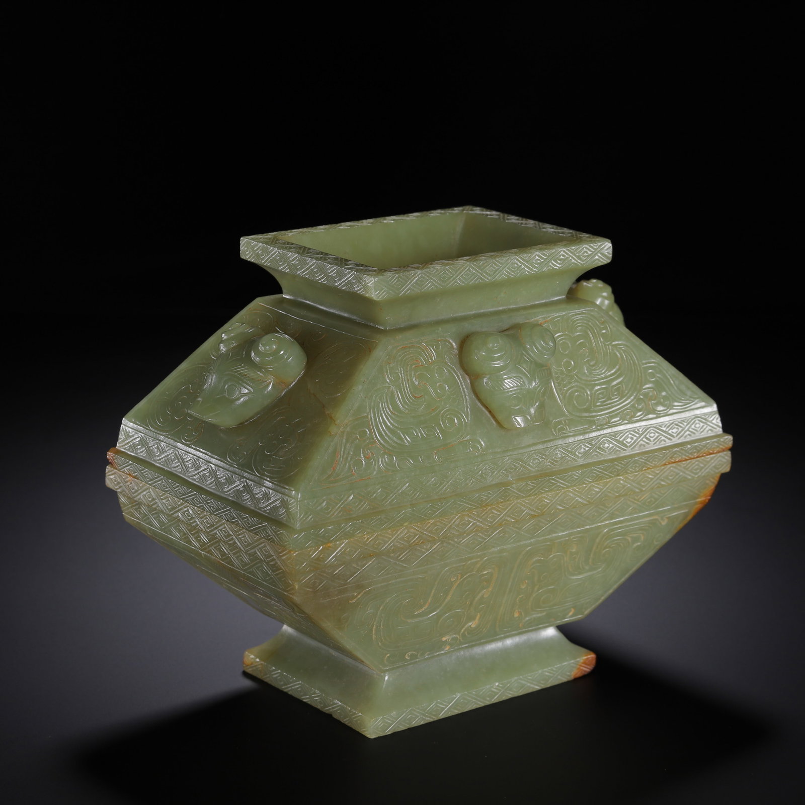 Chinese Archaic Jade Square Vessel - 4
