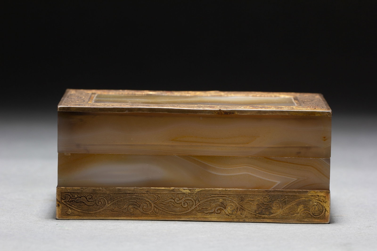 A Chinese Gilt Mounted Agate Box - 3