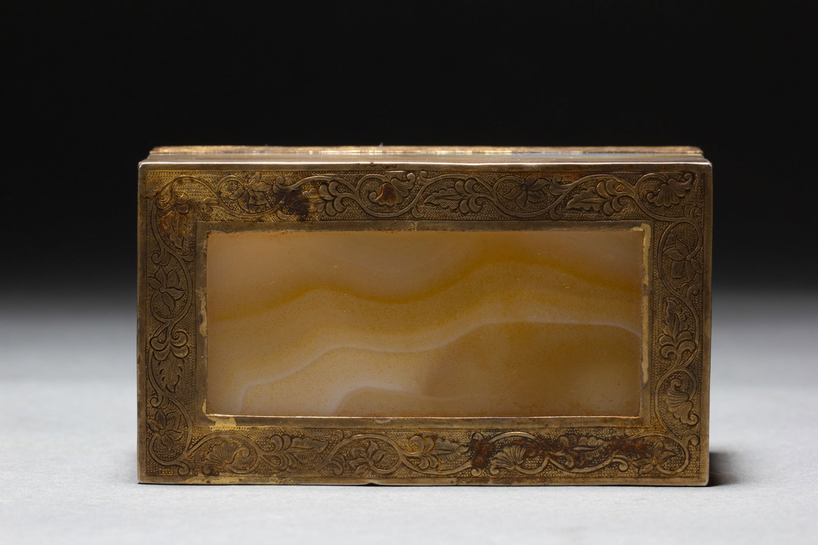 A Chinese Gilt Mounted Agate Box - 6