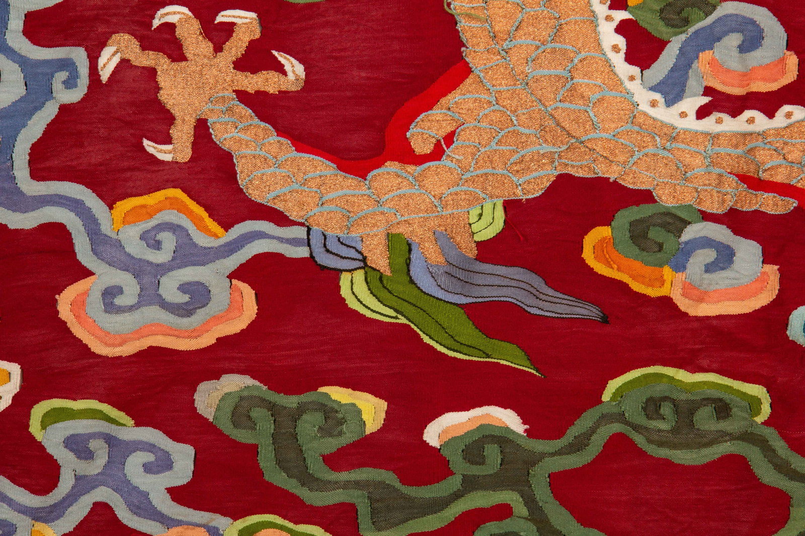 Chinese Kesi Weave Five-Clawed Dragon Panel - 5
