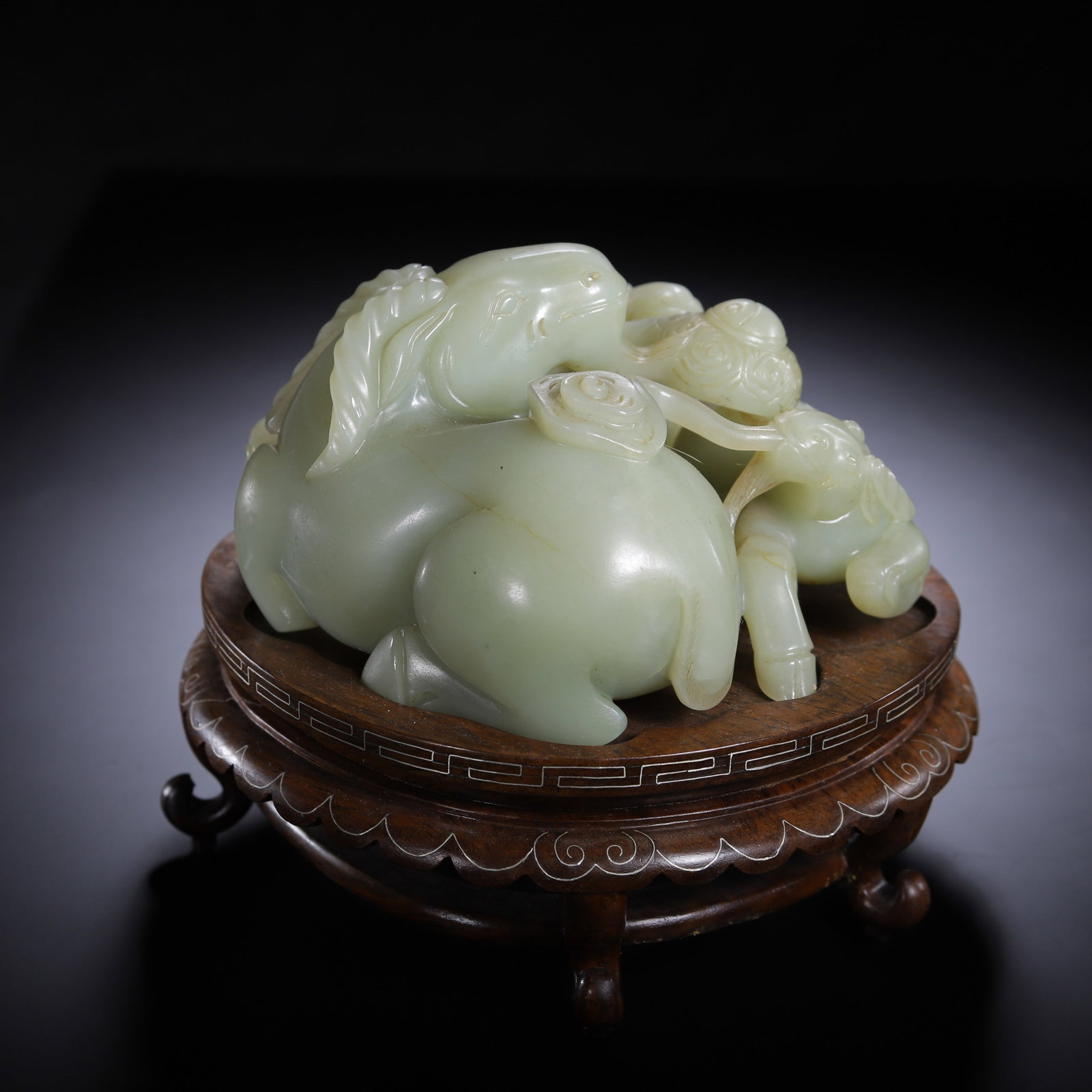 A Chinese Hetian Jade Three Rams Group - 4