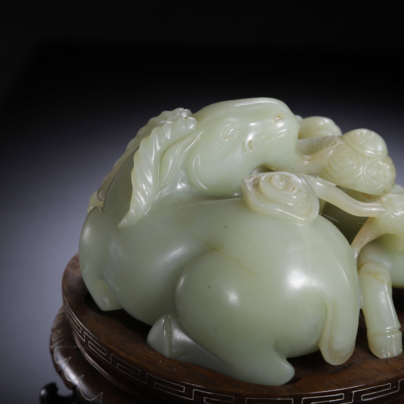 A Chinese Hetian Jade Three Rams Group - 5