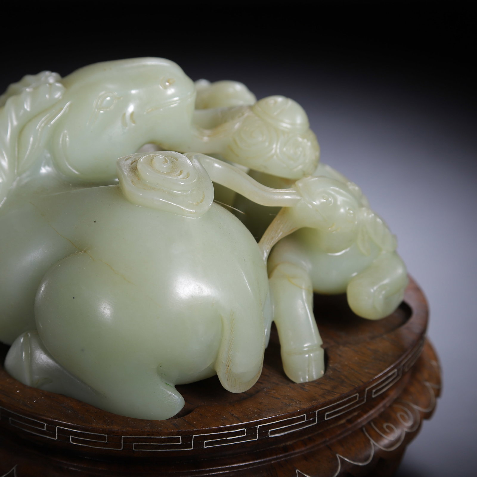 A Chinese Hetian Jade Three Rams Group - 6