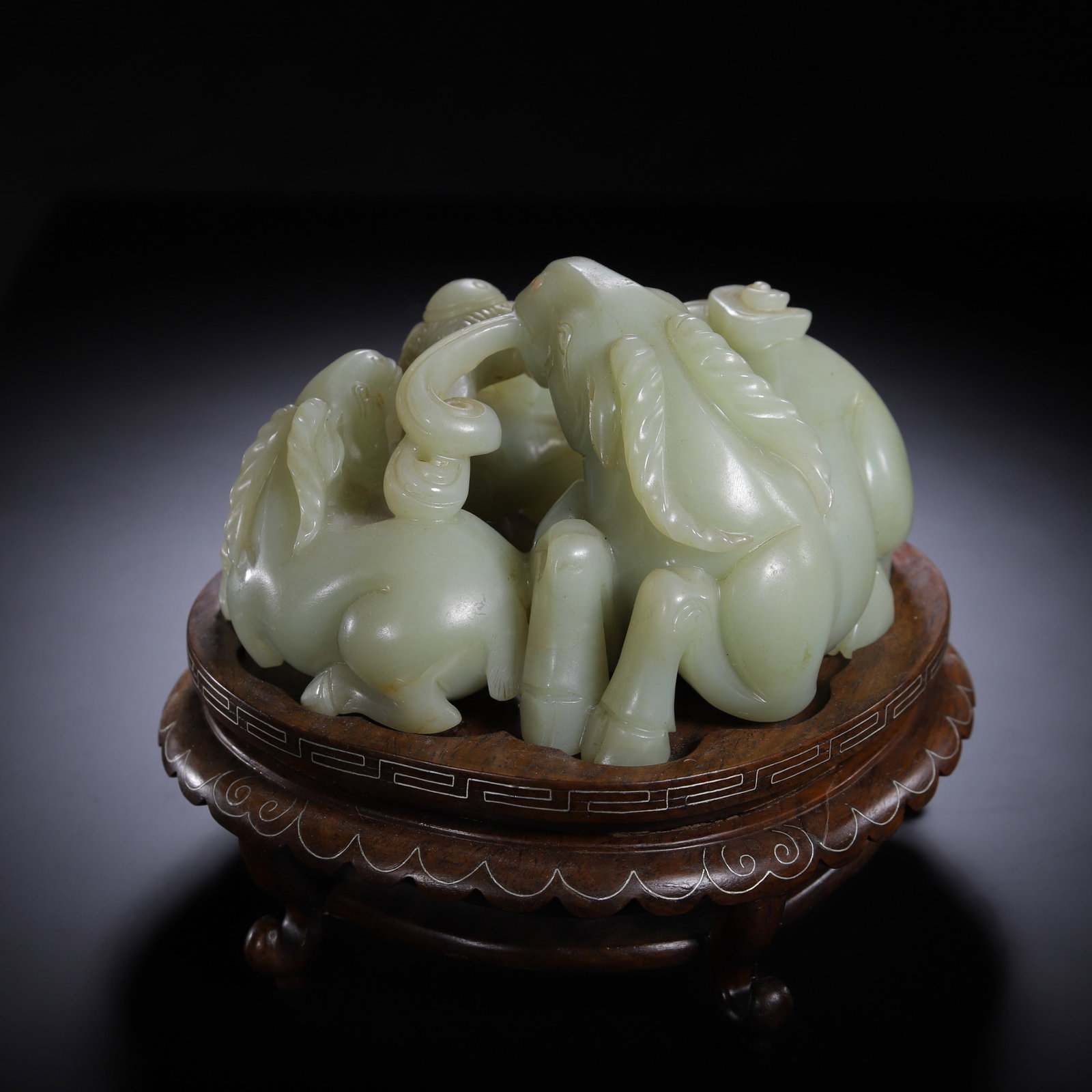 A Chinese Hetian Jade Three Rams Group - 7