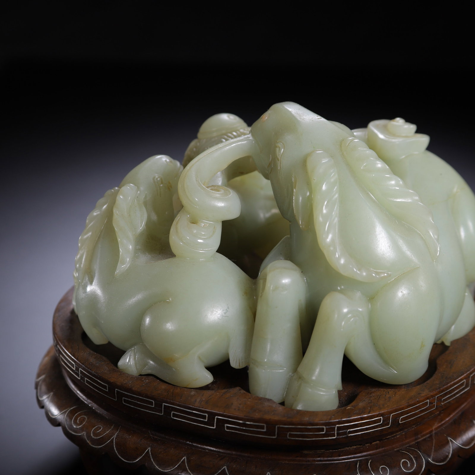 A Chinese Hetian Jade Three Rams Group - 8