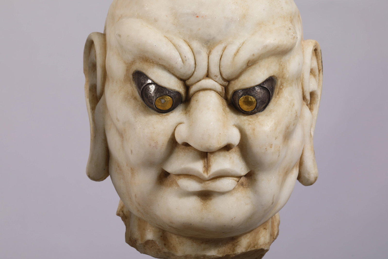 A Chinese Marble Guardian Head - 2