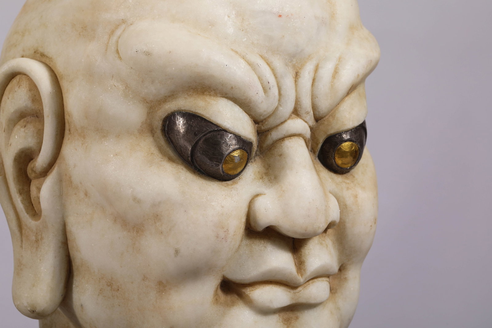 A Chinese Marble Guardian Head - 3