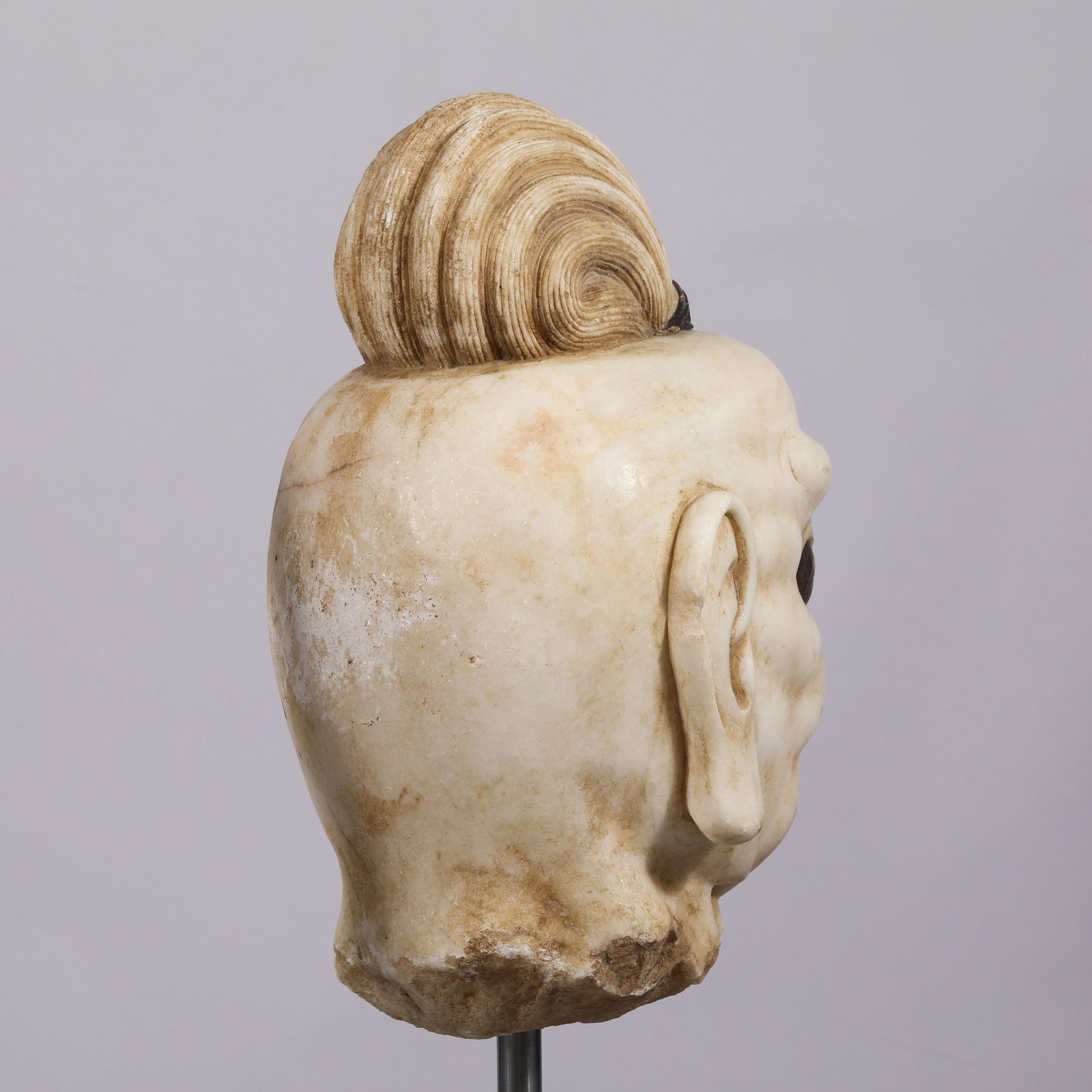 A Chinese Marble Guardian Head - 5