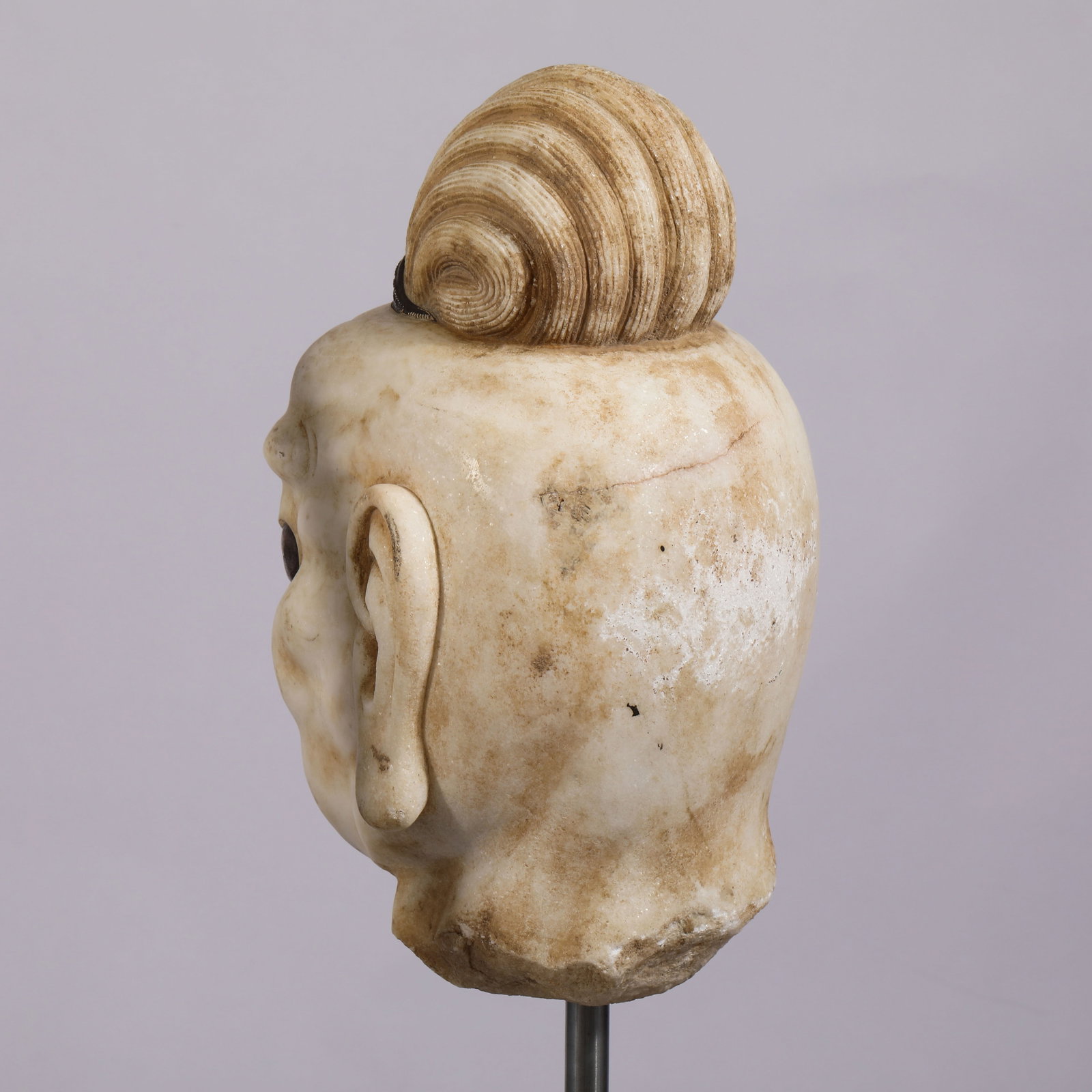 A Chinese Marble Guardian Head - 6