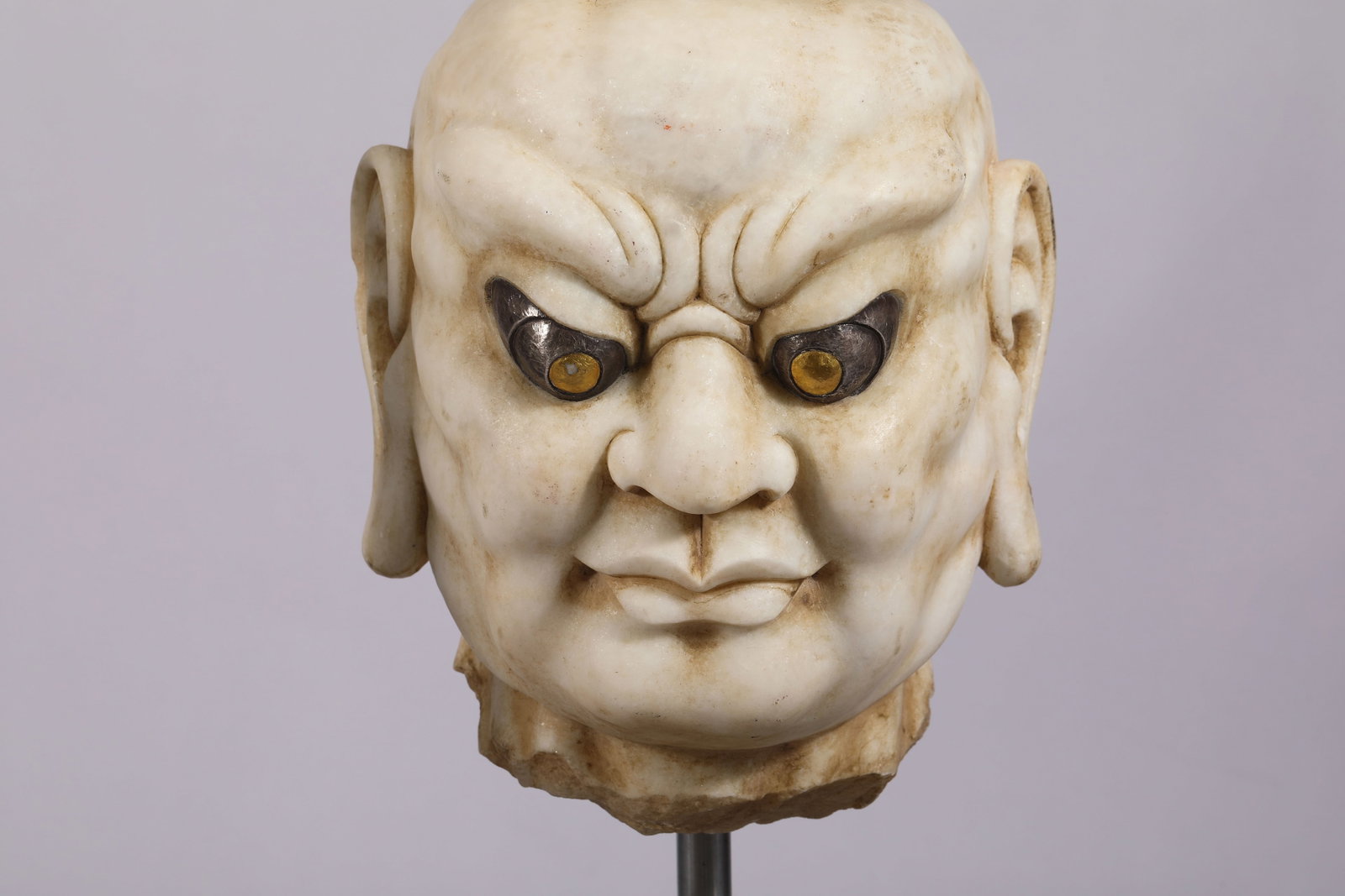 A Chinese Marble Guardian Head - 7