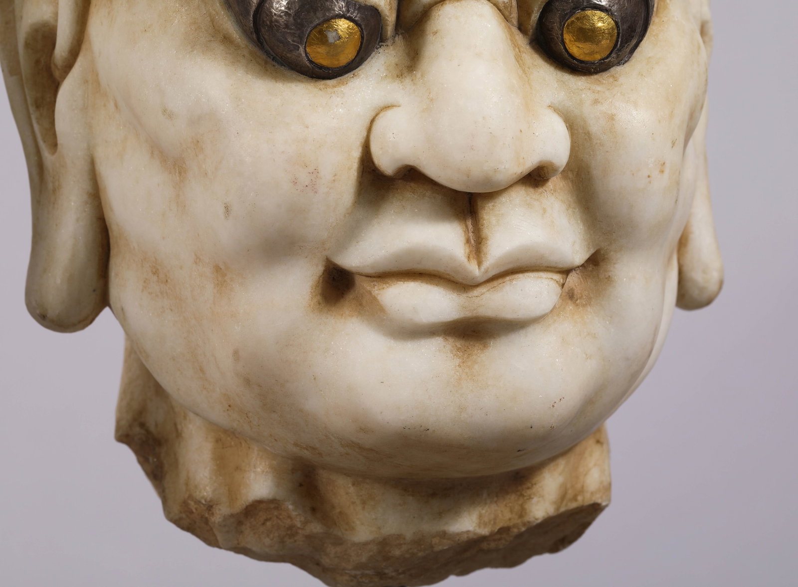A Chinese Marble Guardian Head - 8