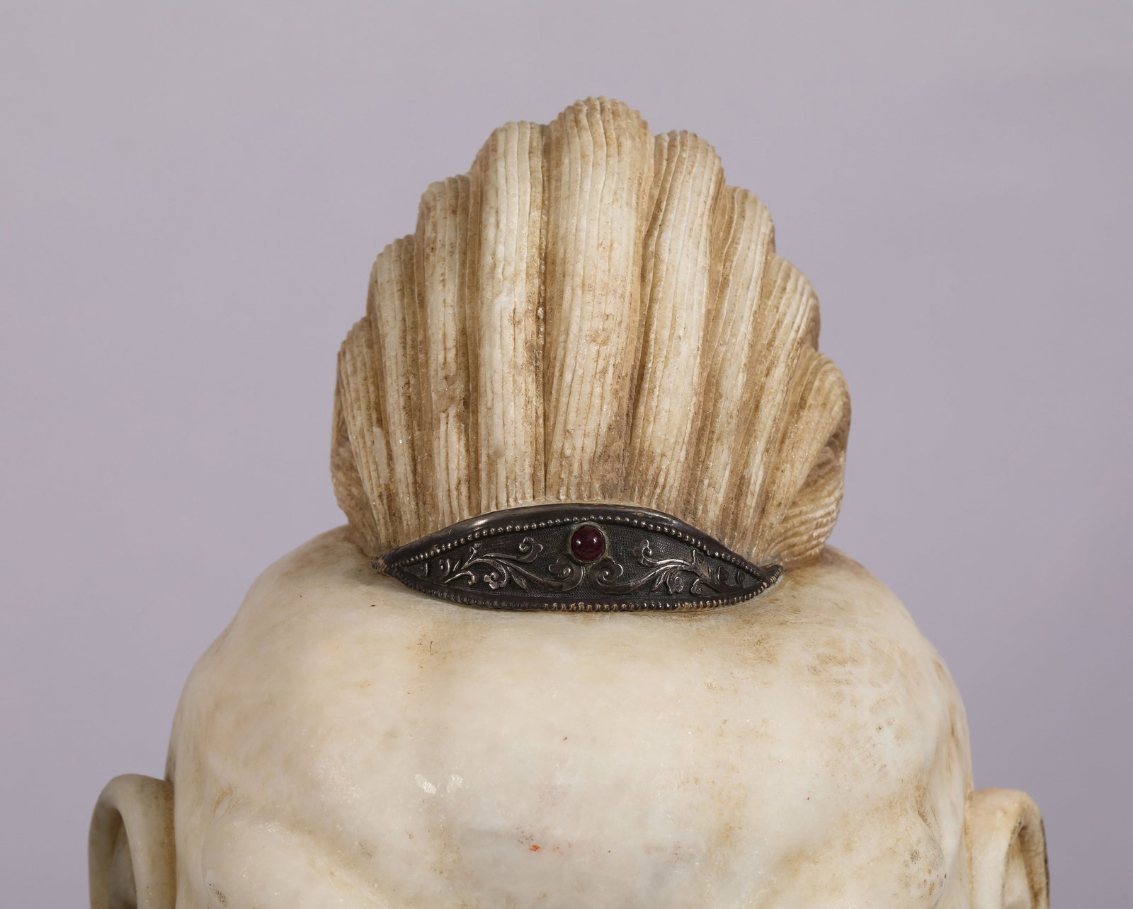 A Chinese Marble Guardian Head - 9