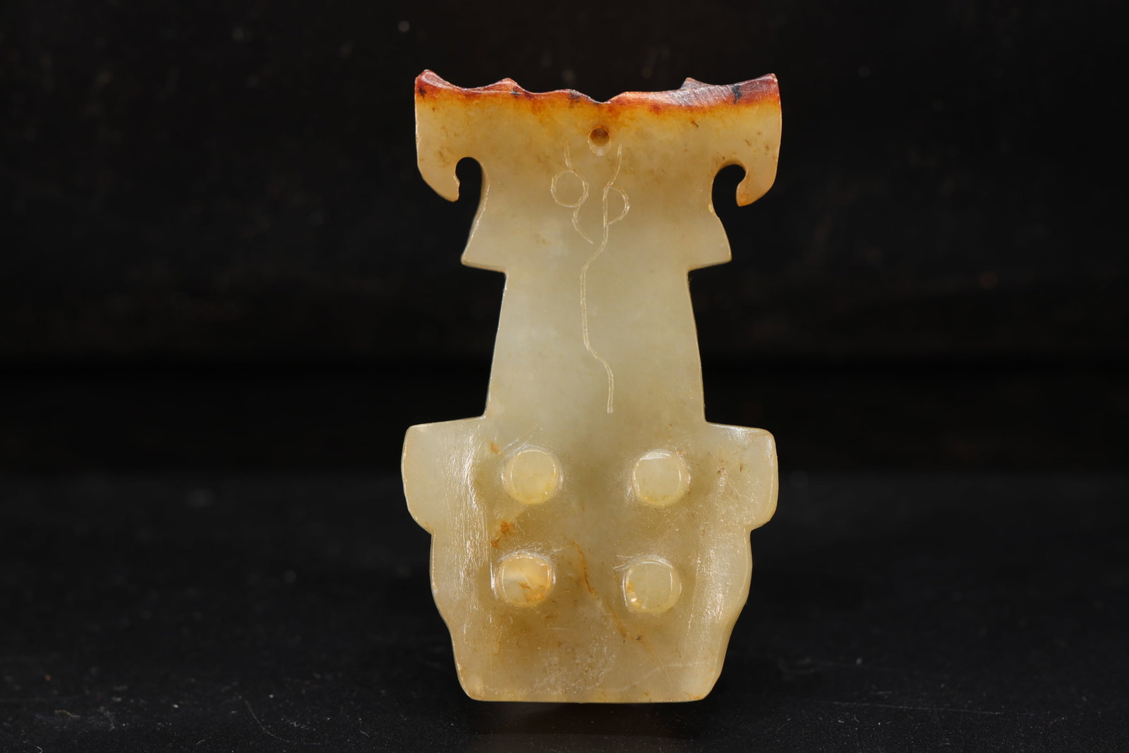Jade Carved Beast Face Pattern Bi - 4