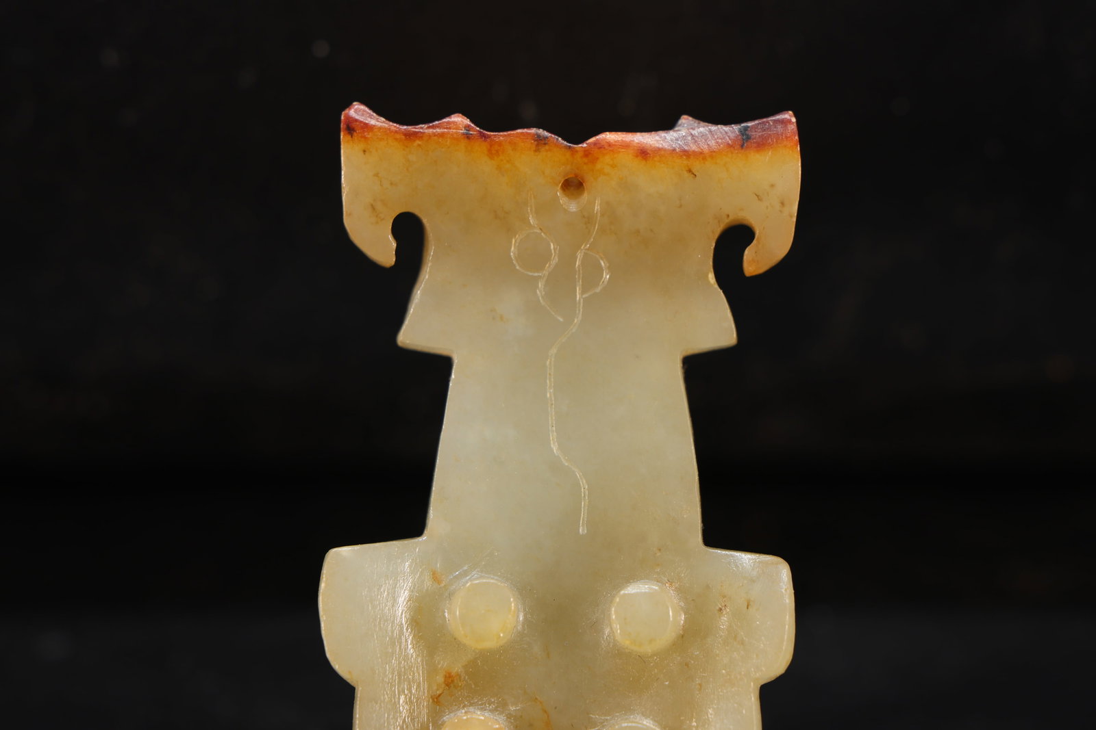 Jade Carved Beast Face Pattern Bi - 5