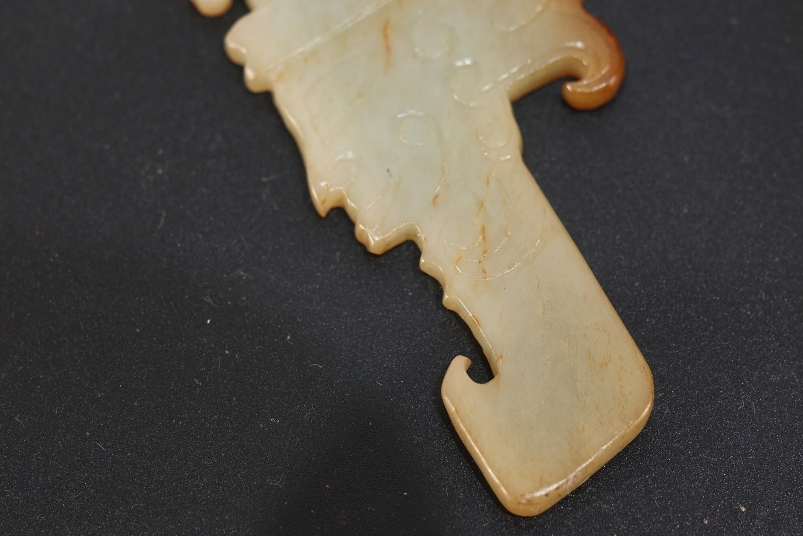 Jade Carved Beast Face and Character Face Pattern Bi - 8