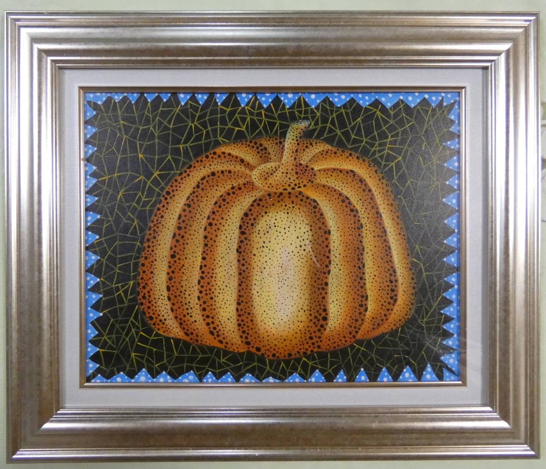 Drawing Pumpkin Oil Painting,Yayoi Kusama Mark: Drawing Pumpkin Oil Painting,Yayoi Kusama Mark ?59 x 49cm?