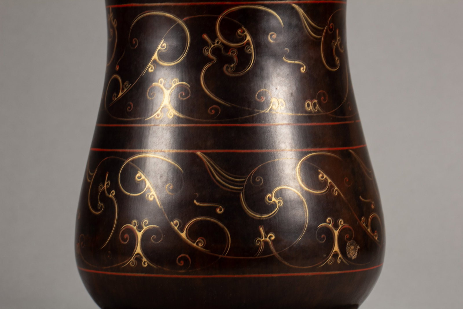 A RARE POLYCHROME PAINTED VESSEL ZUN - 3