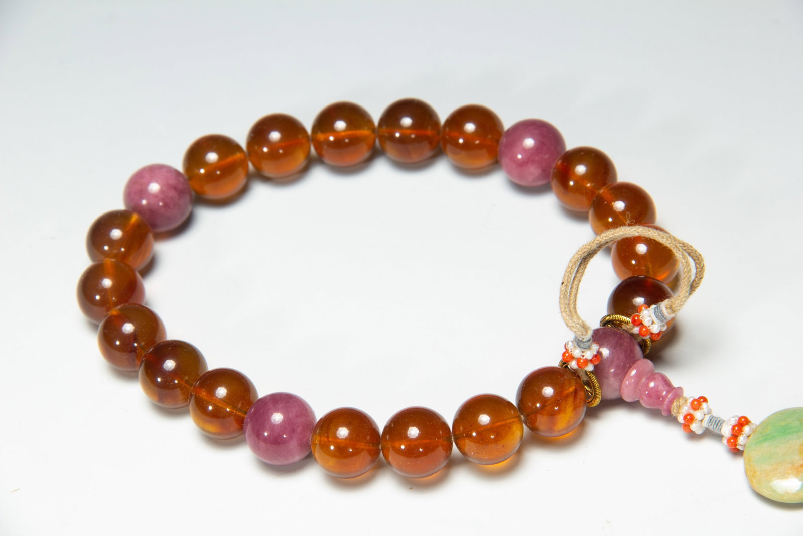 A Chinese Amber Prayer Bead Set - 4