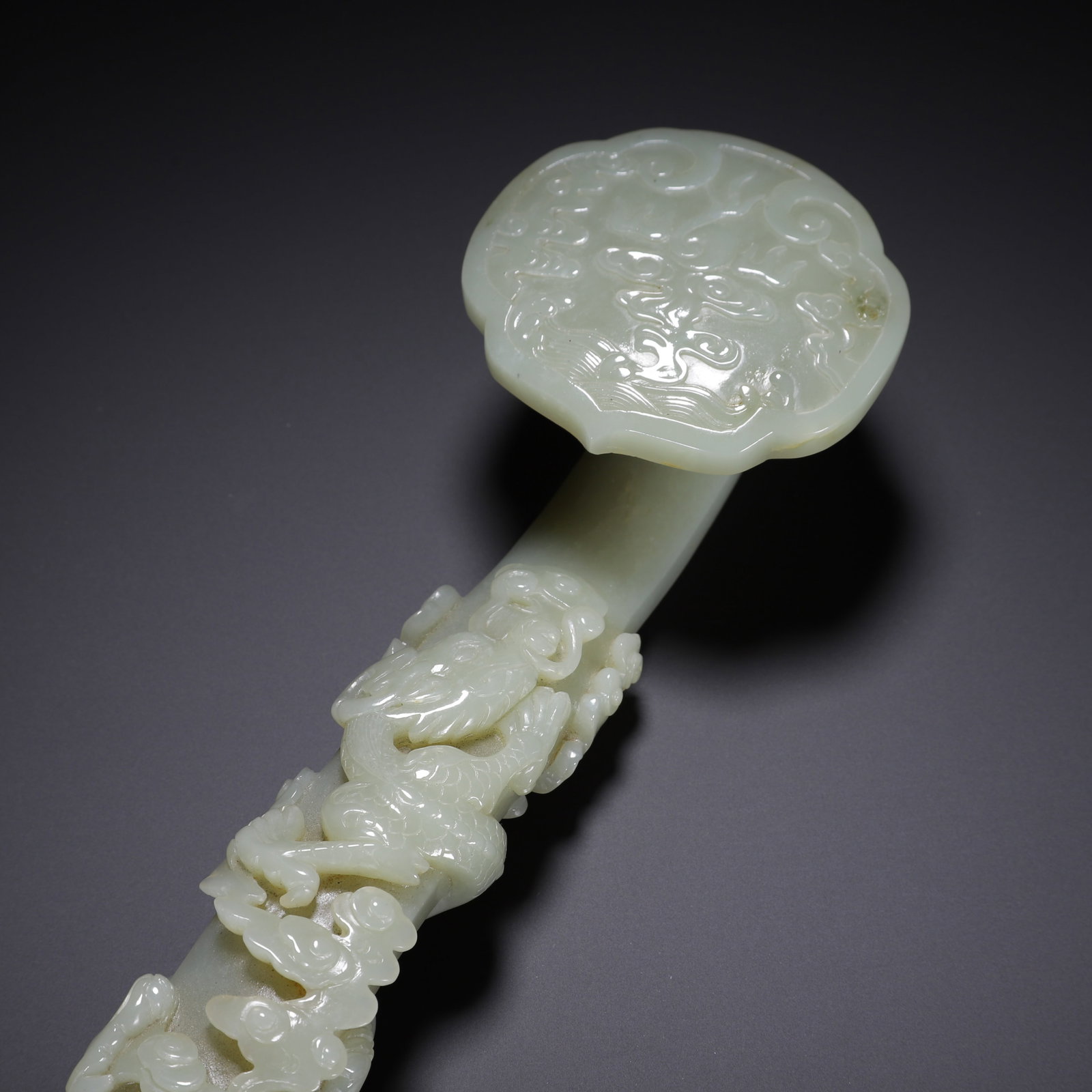 A Chinese Hetian Jade Ruyi Scepter - 2