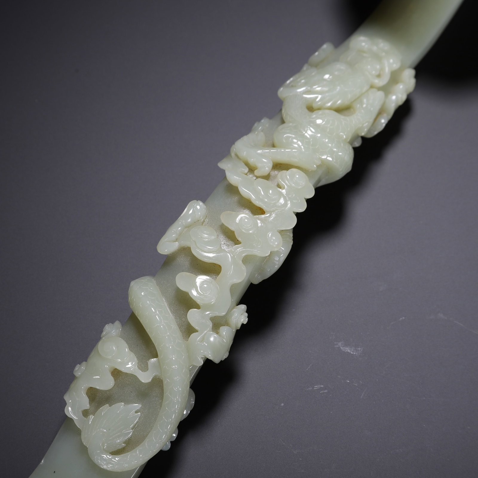 A Chinese Hetian Jade Ruyi Scepter - 3