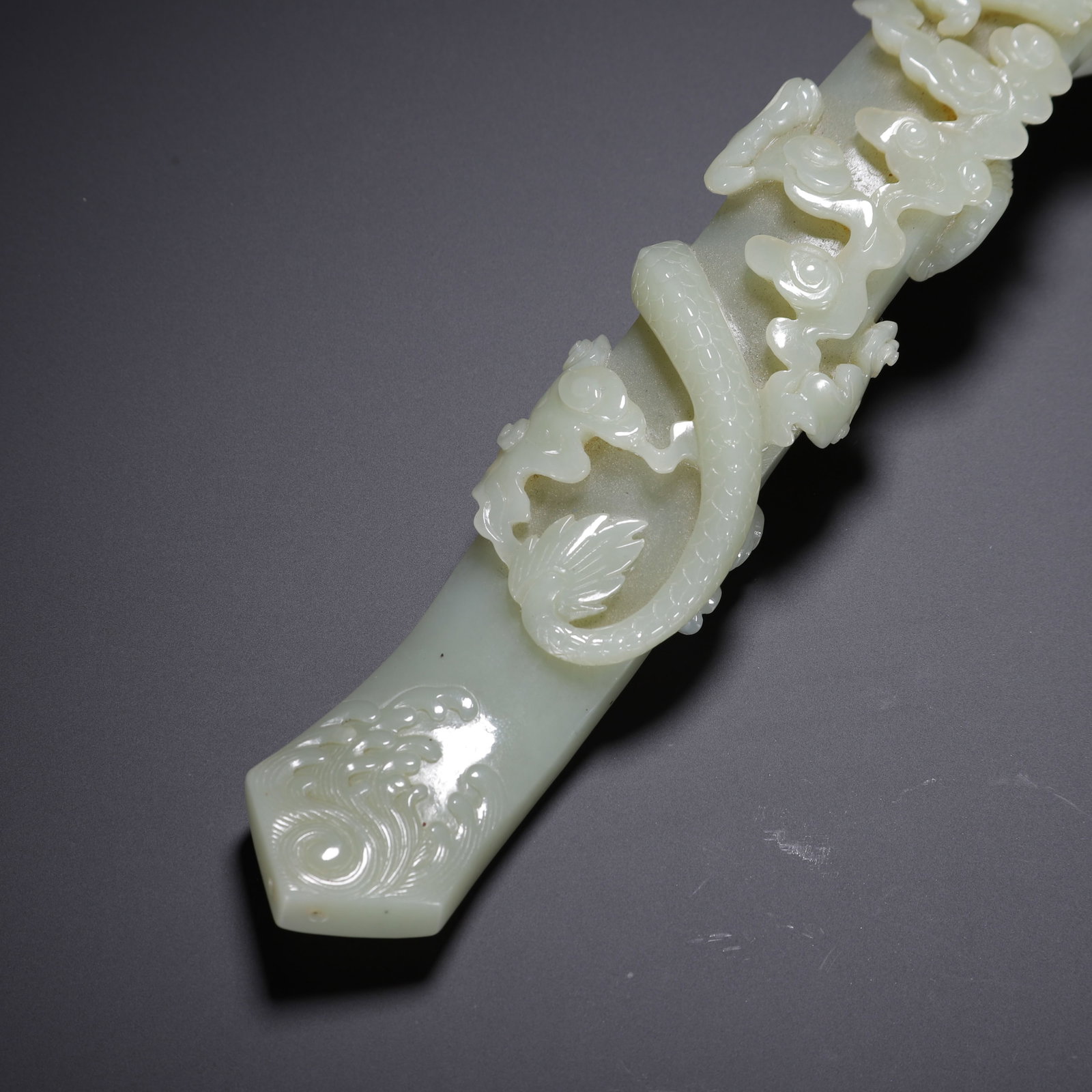 A Chinese Hetian Jade Ruyi Scepter - 4