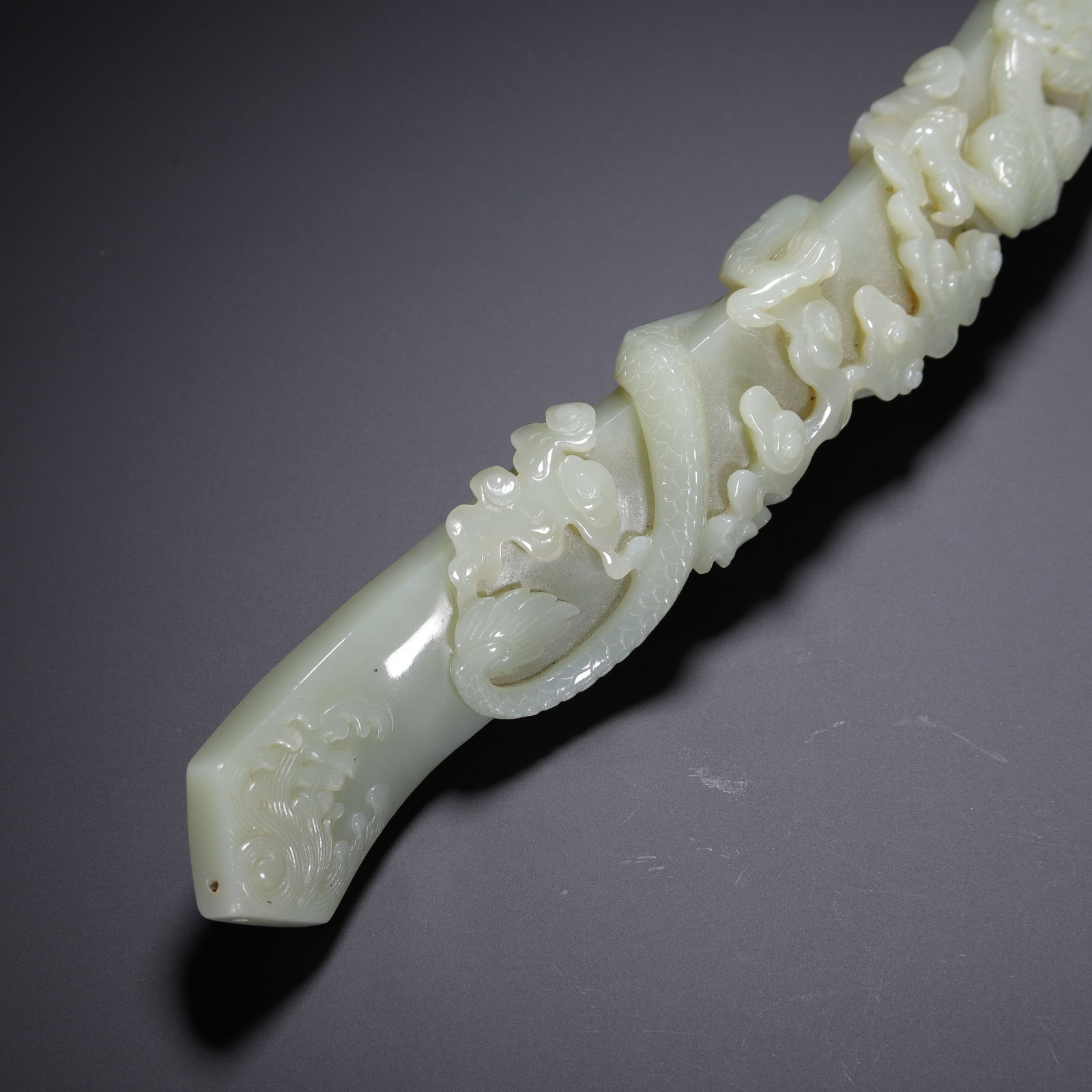 A Chinese Hetian Jade Ruyi Scepter - 7
