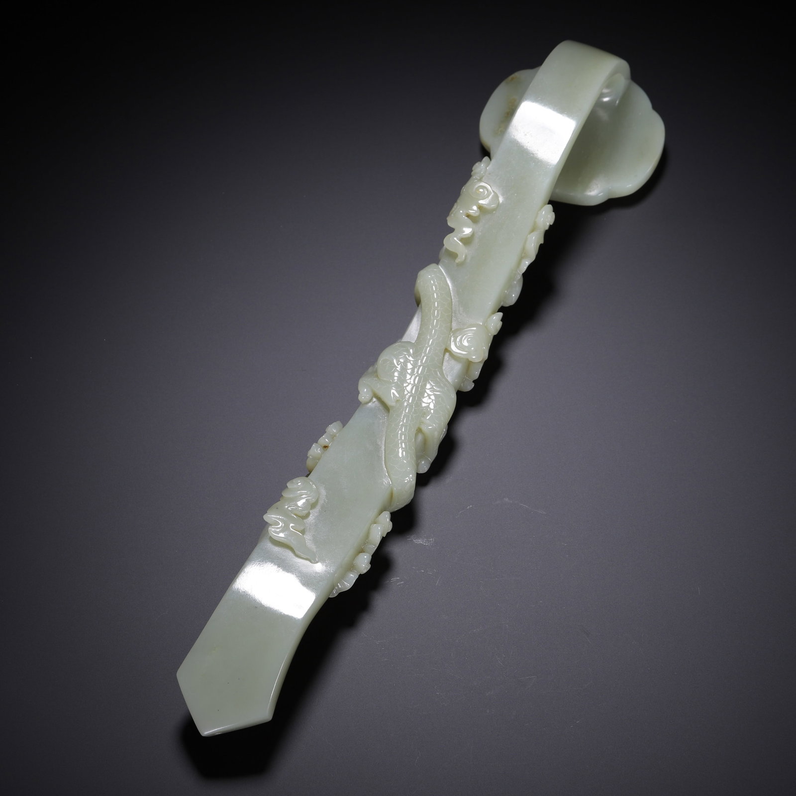 A Chinese Hetian Jade Ruyi Scepter - 8