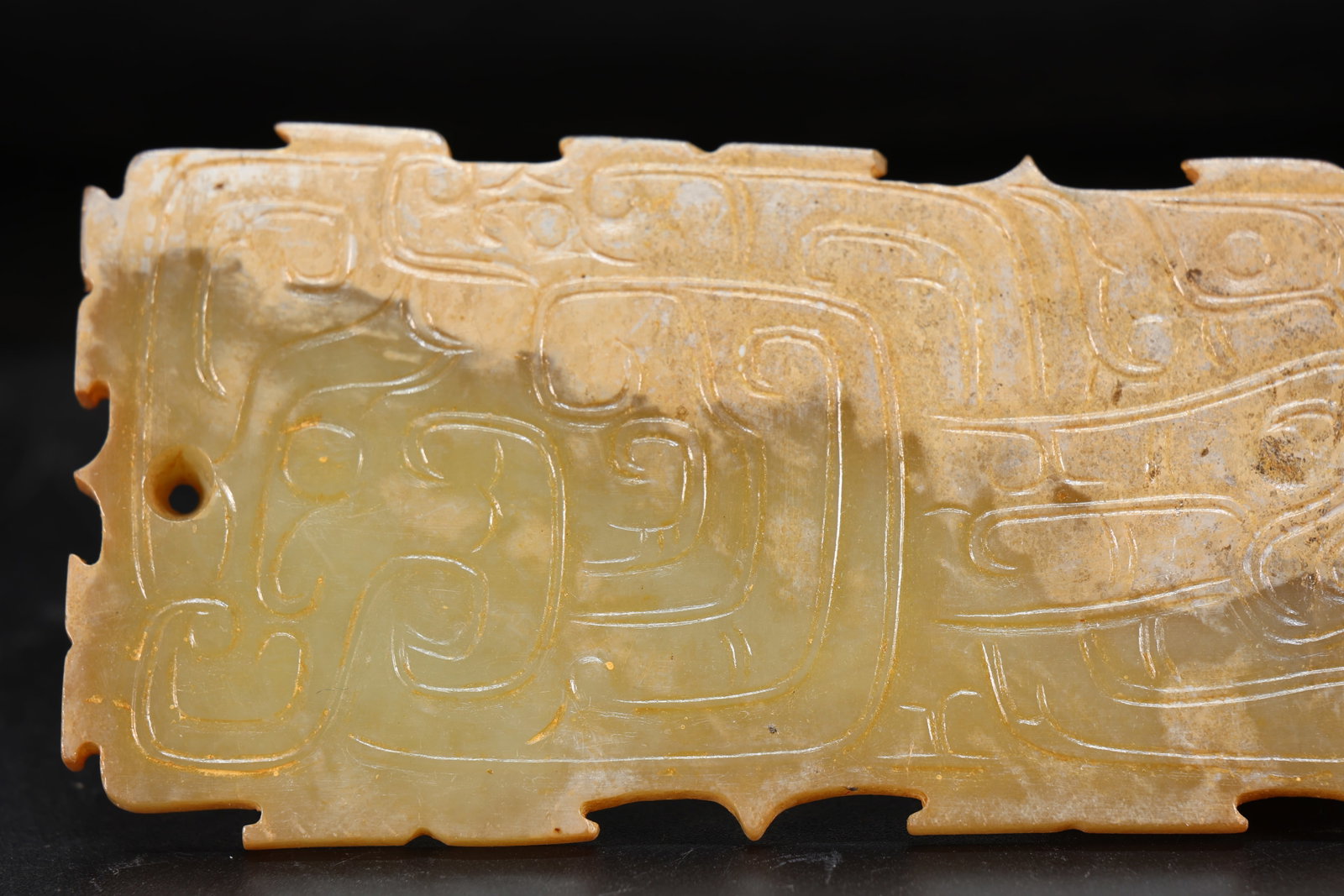 Jade Carved Beast Face and Dragon Pattern Bi - 2