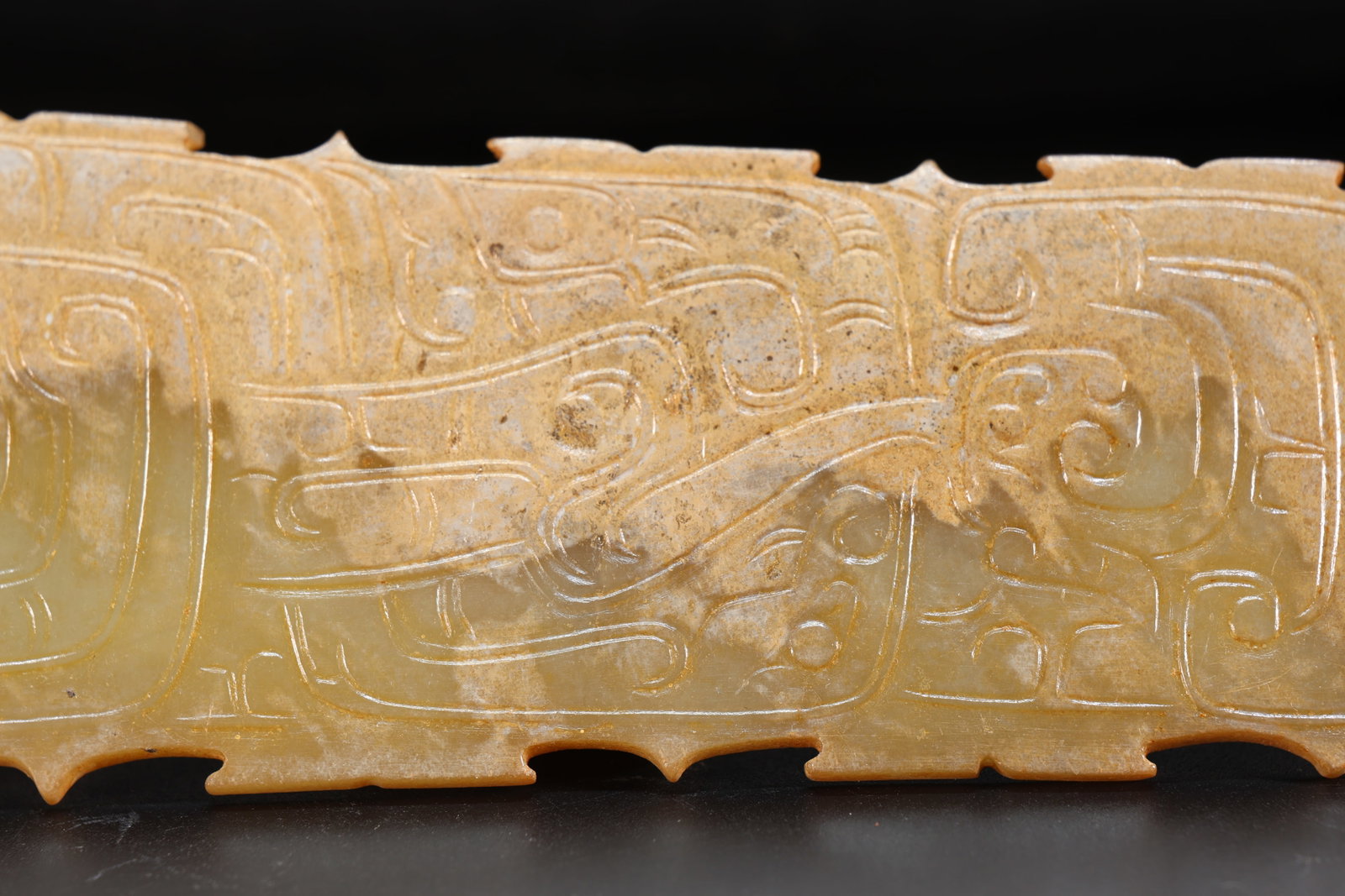 Jade Carved Beast Face and Dragon Pattern Bi - 3