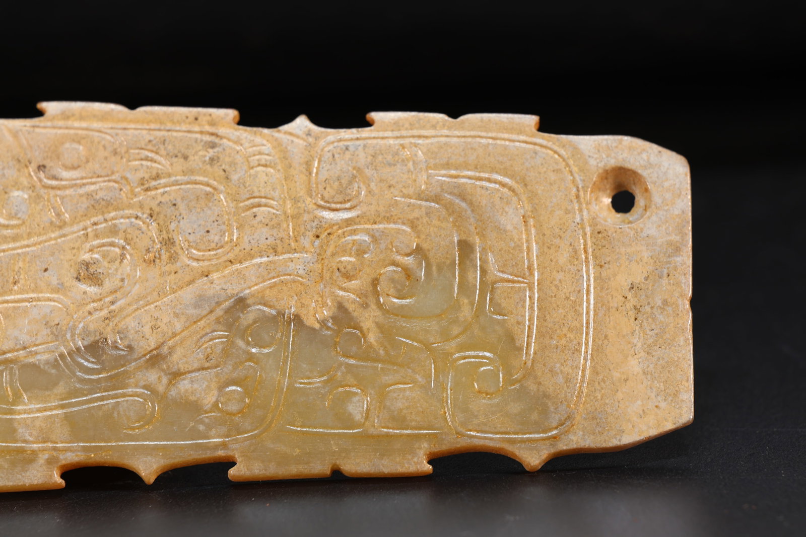 Jade Carved Beast Face and Dragon Pattern Bi - 4