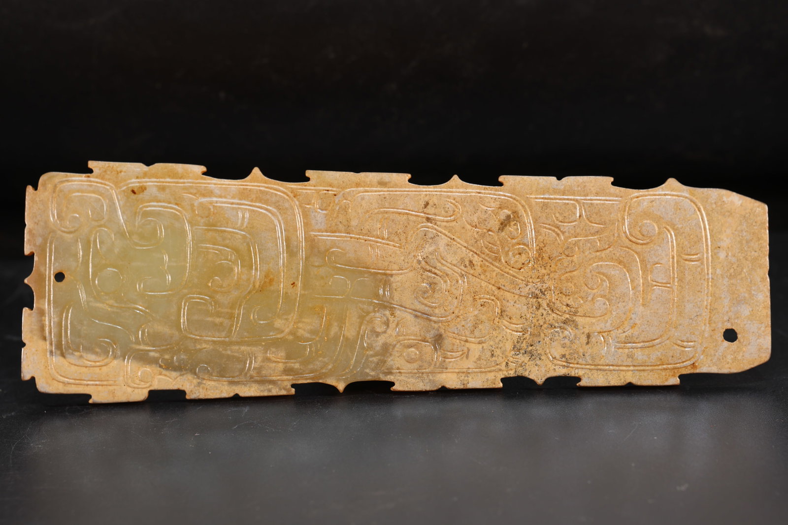 Jade Carved Beast Face and Dragon Pattern Bi - 5