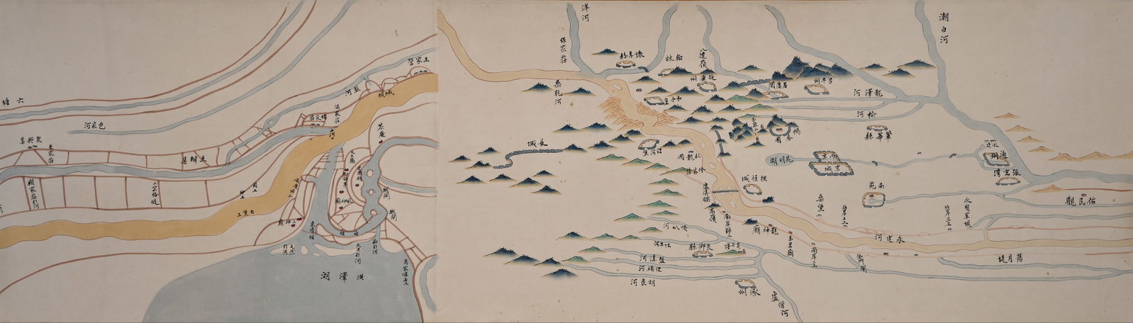 Chinese Drawing Map Hand Scroll,Ruan Yuan Mark - 10