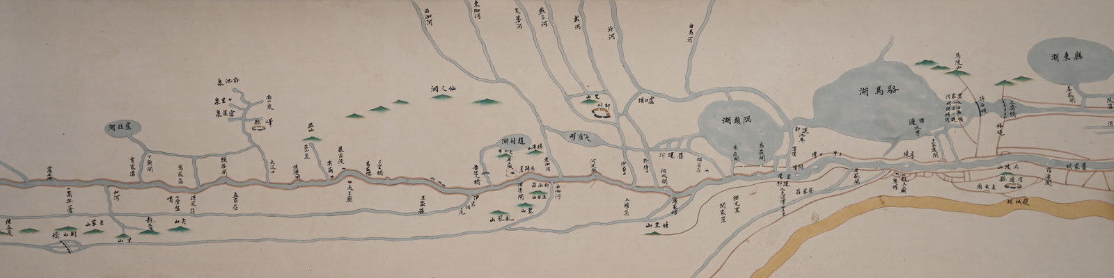 Chinese Drawing Map Hand Scroll,Ruan Yuan Mark - 12