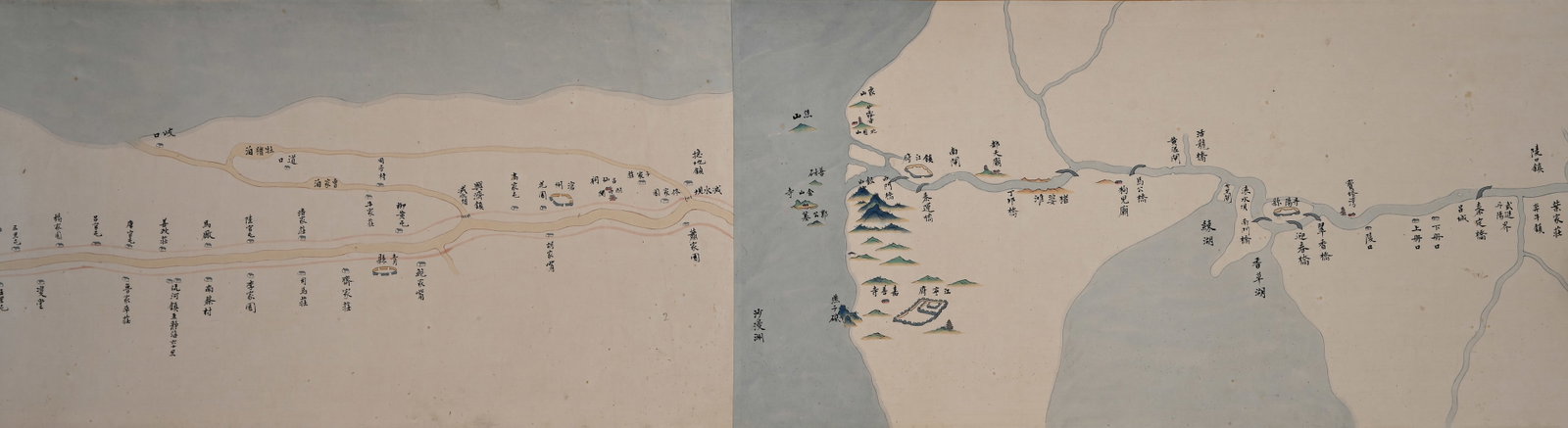 Chinese Drawing Map Hand Scroll,Ruan Yuan Mark - 5