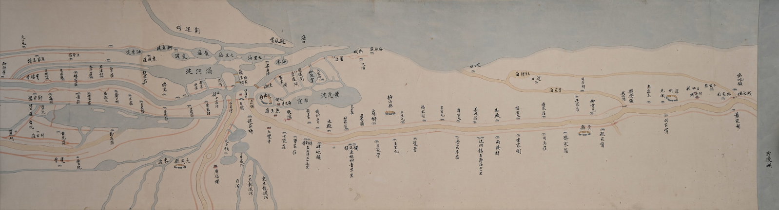 Chinese Drawing Map Hand Scroll,Ruan Yuan Mark - 8