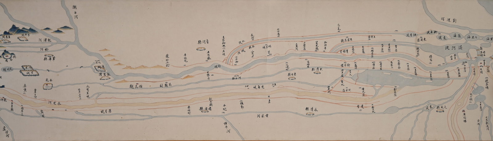 Chinese Drawing Map Hand Scroll,Ruan Yuan Mark - 9