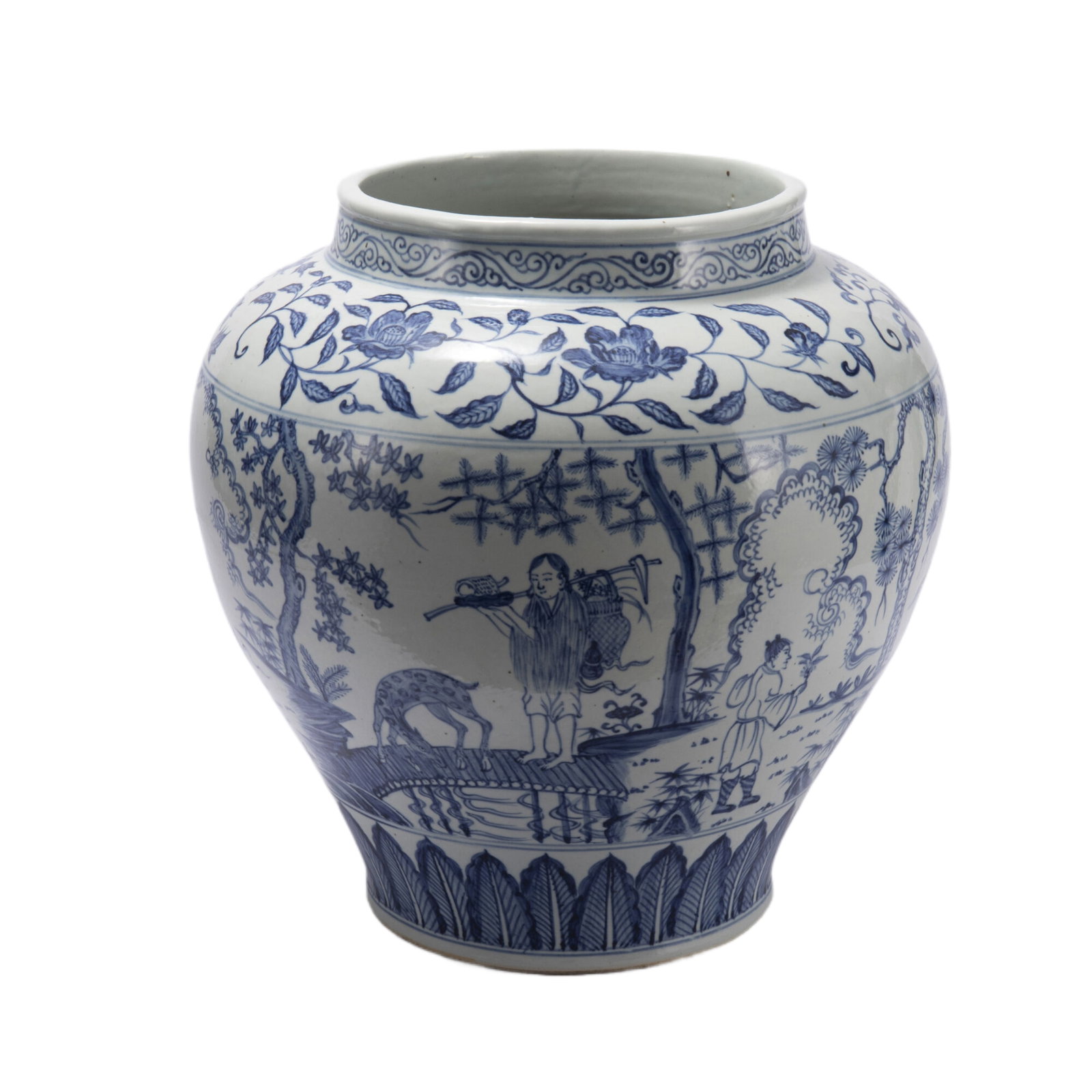 A CHINESE BLUE AND WHITE PORCELAIN JAR,MING (1 of 11)