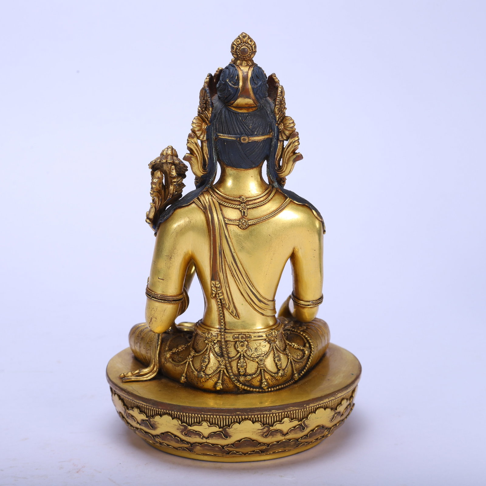 Chinese Gilt Copper Buddha Statue - 7