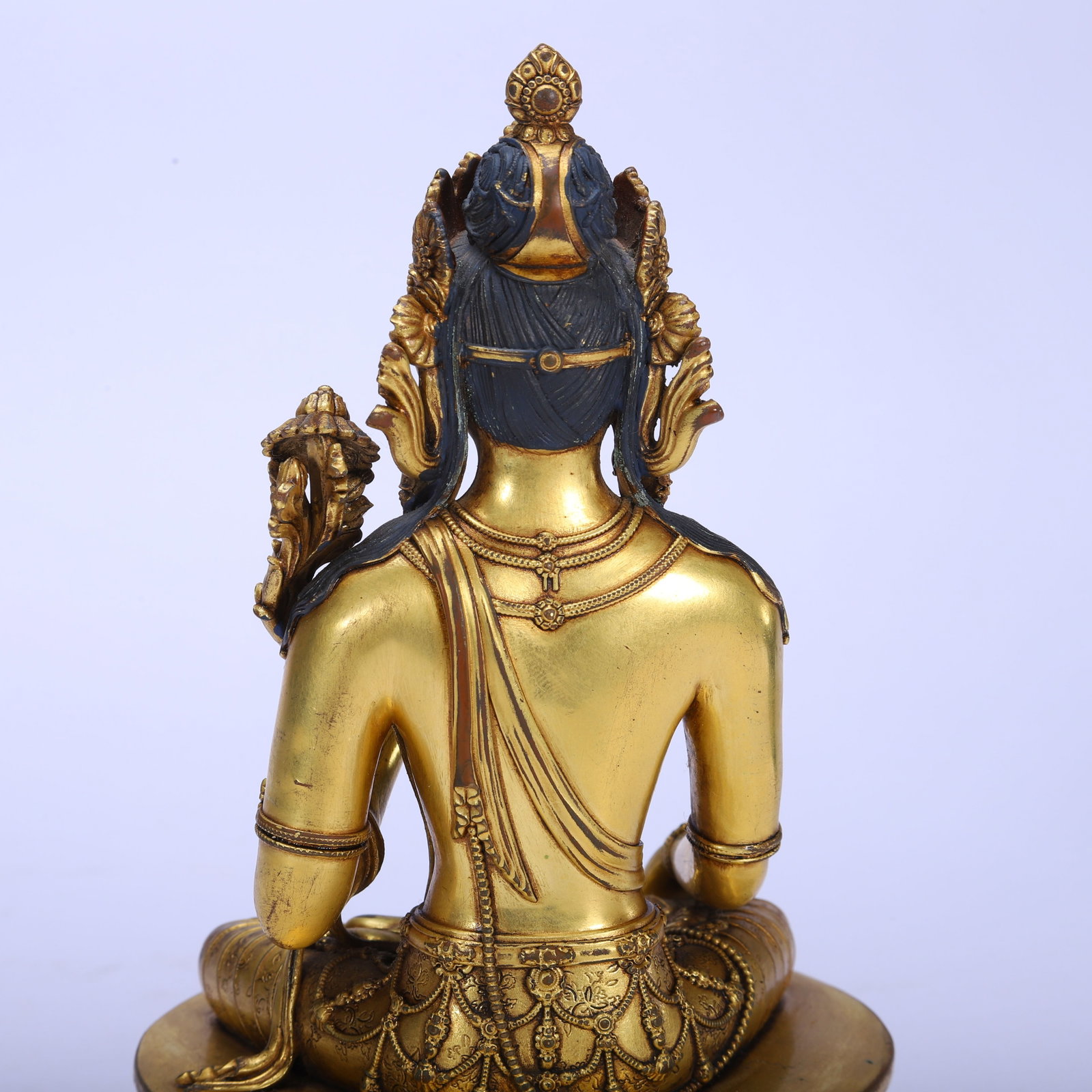 Chinese Gilt Copper Buddha Statue - 8