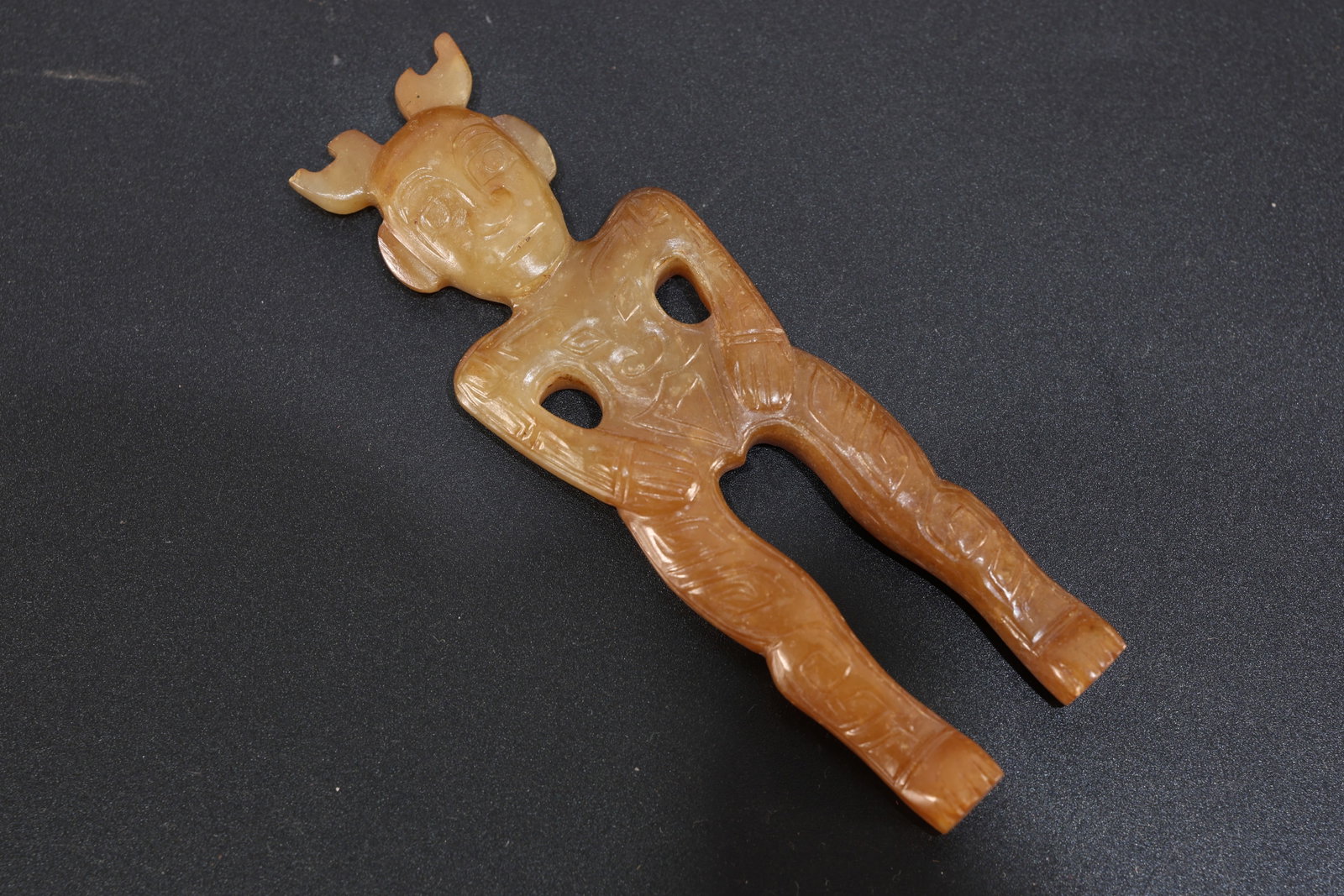Jade Carved Beast Face Pattern Character Shape Ornament (1 of 8)