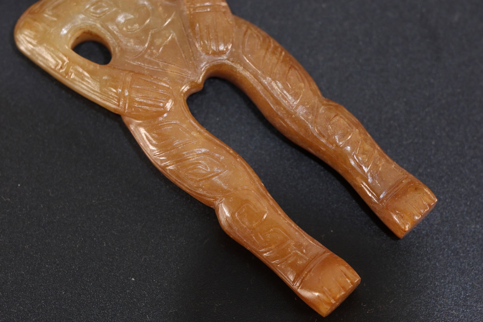 Jade Carved Beast Face Pattern Character Shape Ornament - 4