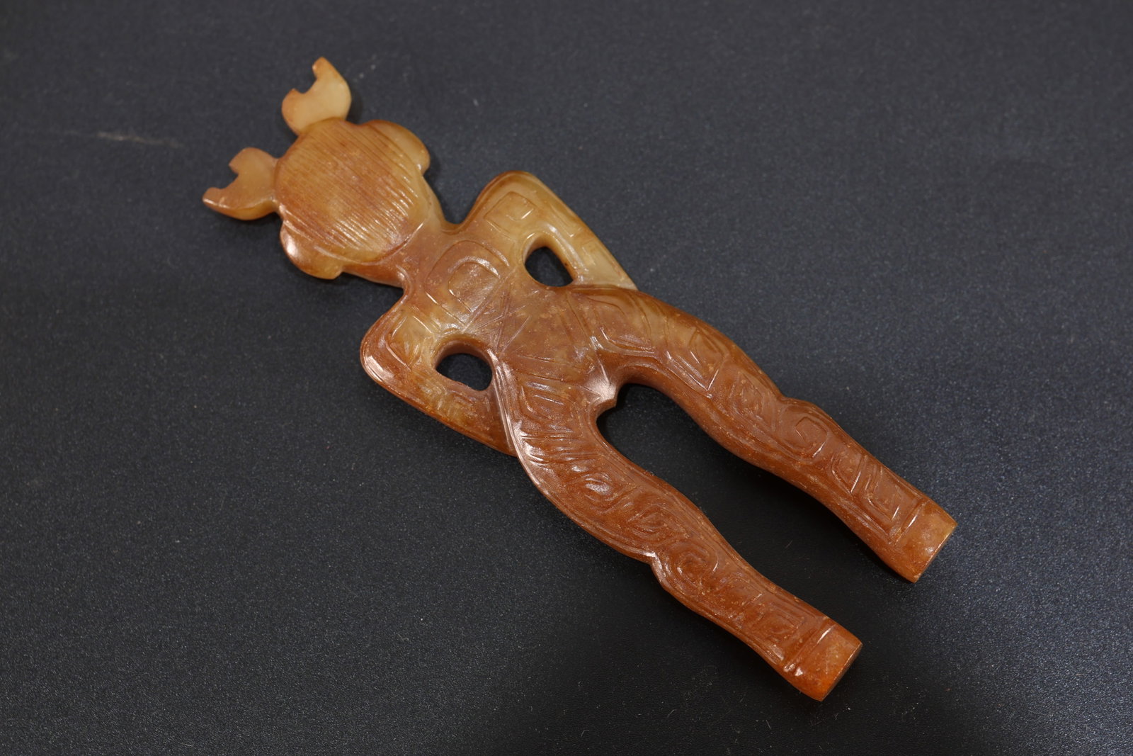Jade Carved Beast Face Pattern Character Shape Ornament - 5